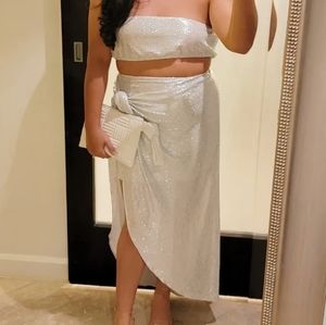 Two piece glitter skirt set perfect for bachelorette